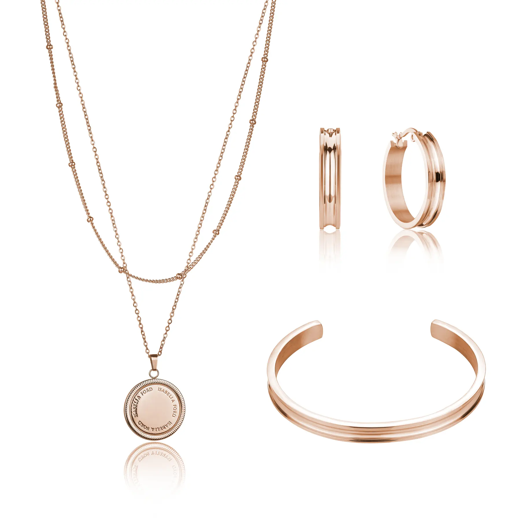 Set aus Halskette, Armband und Damenohrringen Isabella Ford Livia