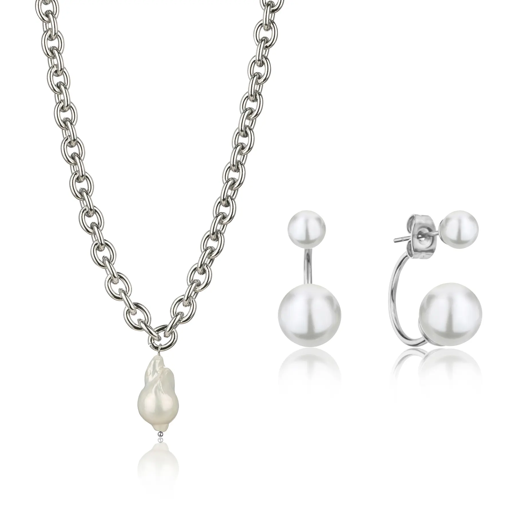 Set aus Halskette und Ohrringen für Frauen Isabella Ford Morgan Pearl