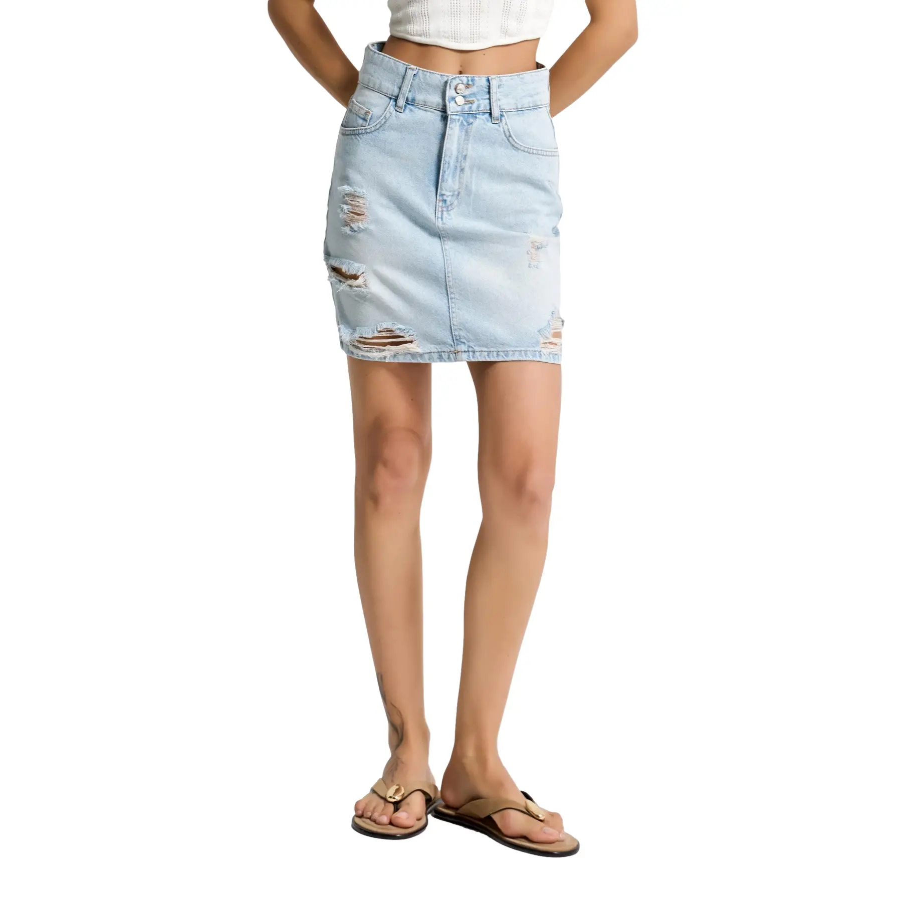 Mini skirt woman It's Basic Ripped