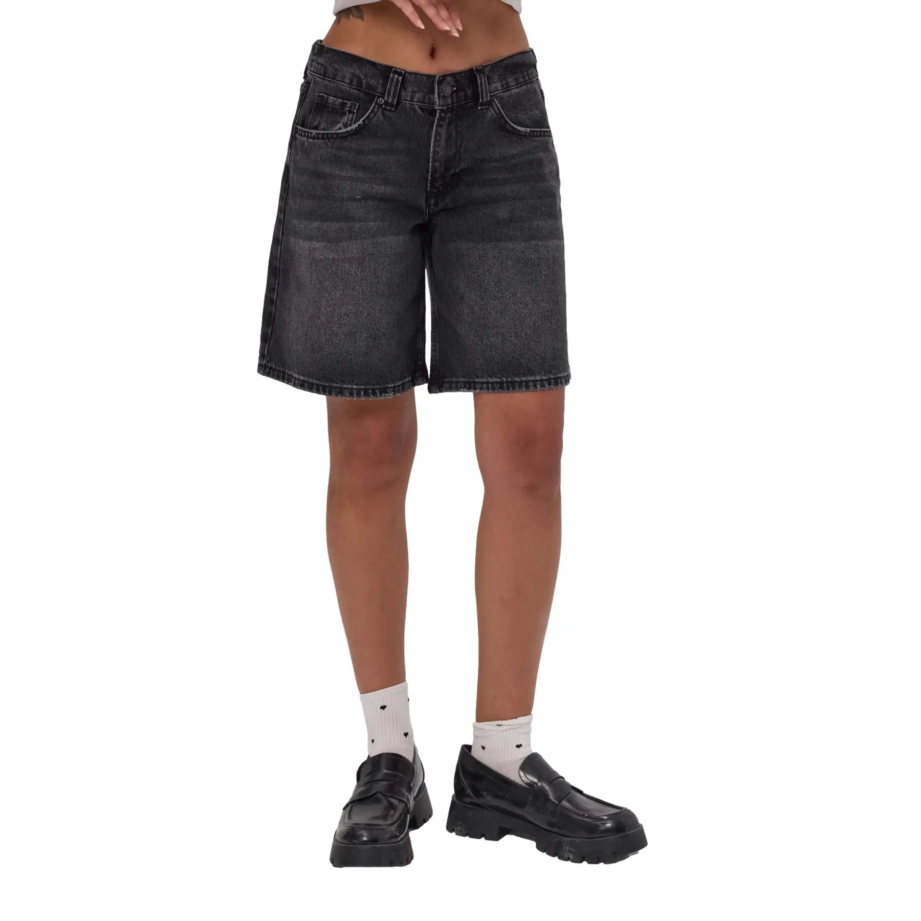Short jeans baggy elastico donna