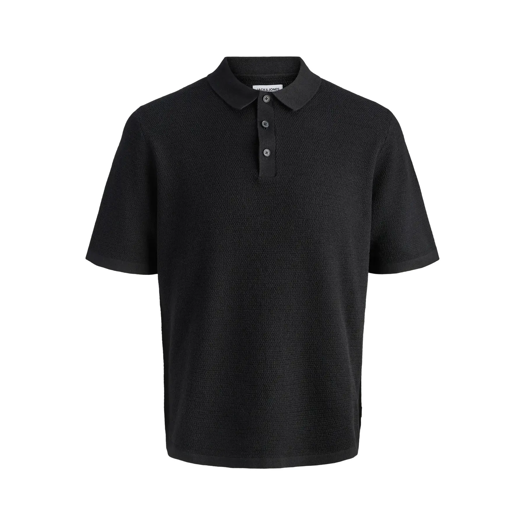 Jack & Jones Men's Black Mesh Polo George Sn