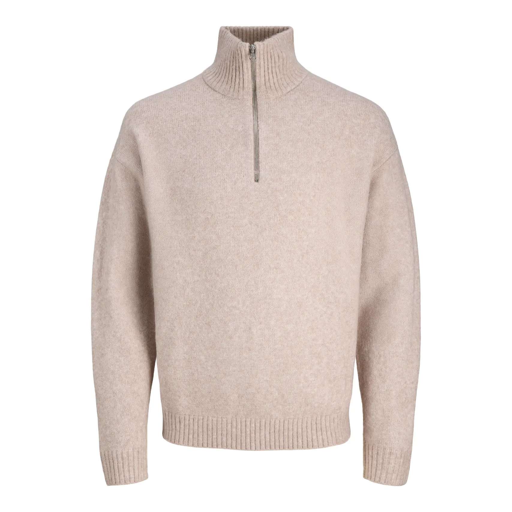 Jack & Jones Beige Zipped-Neck Sweater Soho Sn - Image 2