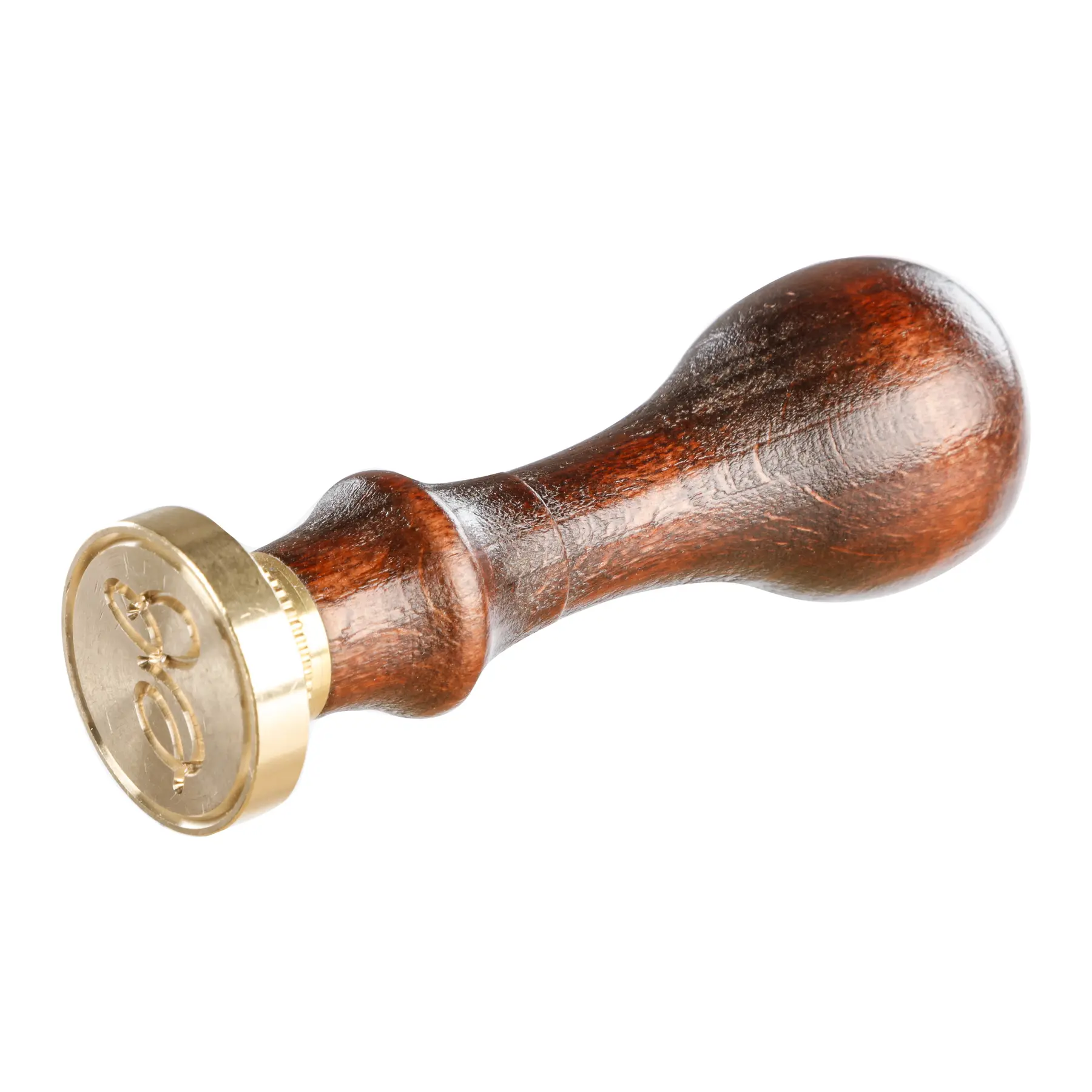 Stempel mit Holzgriff und rundem Messingplättchen, englisches Alphabet ø24 mm Jacques Herbin E