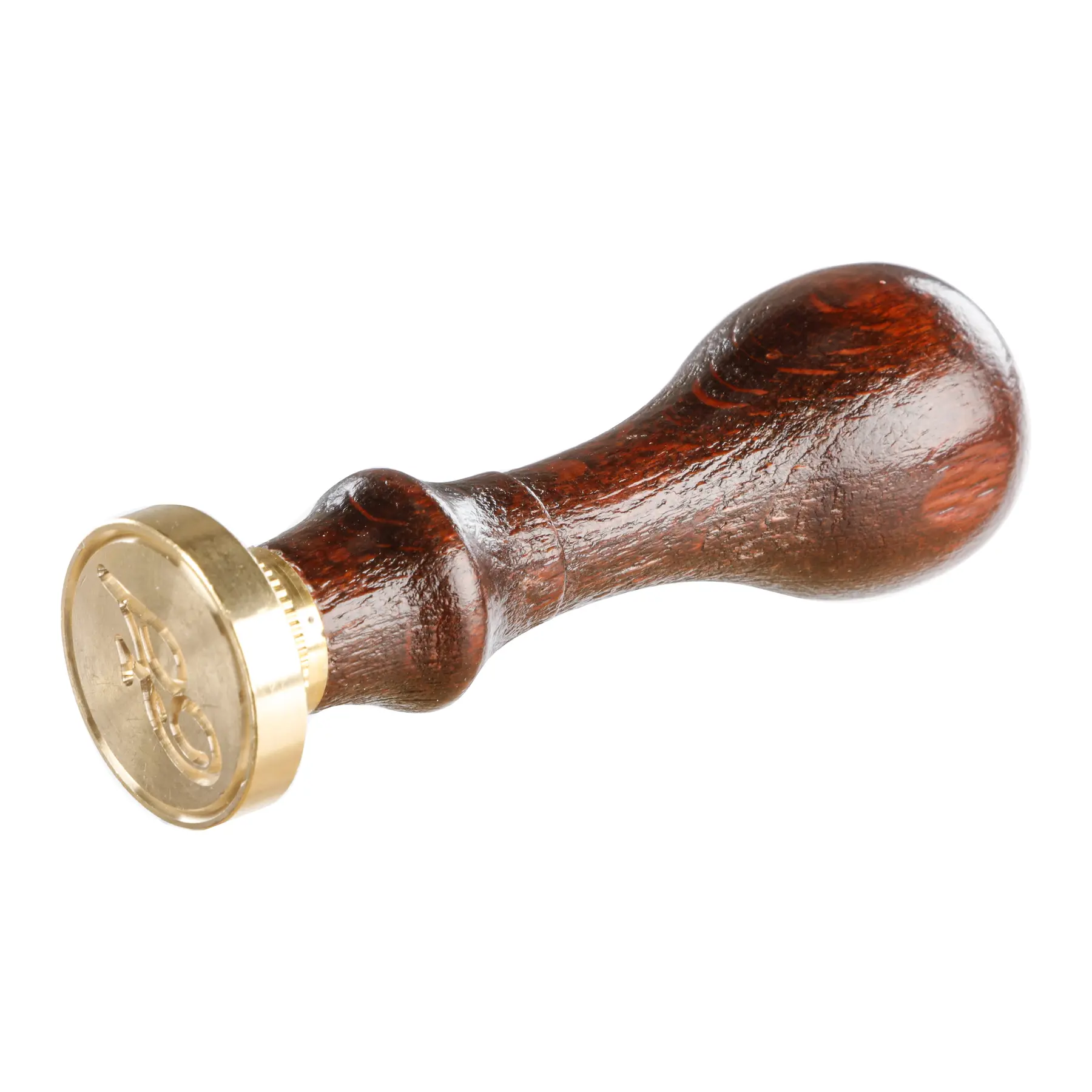 Timbro con manico in legno e disco rotondo in ottone, alfabeto inglese ø 24 mm Jacques Herbin F