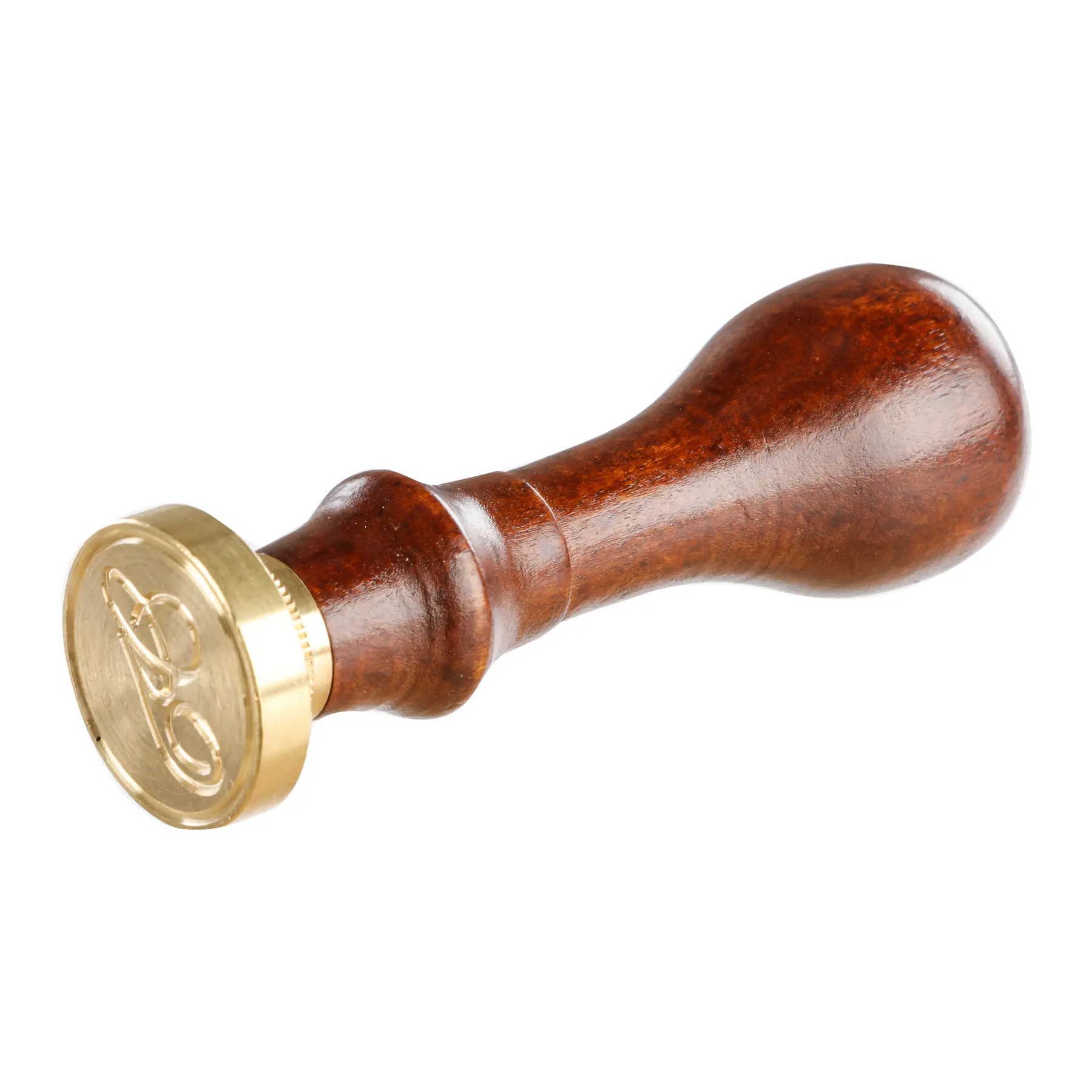 Timbro con manico in legno e disco rotondo in ottone, alfabeto inglese ø 24 mm Jacques Herbin G