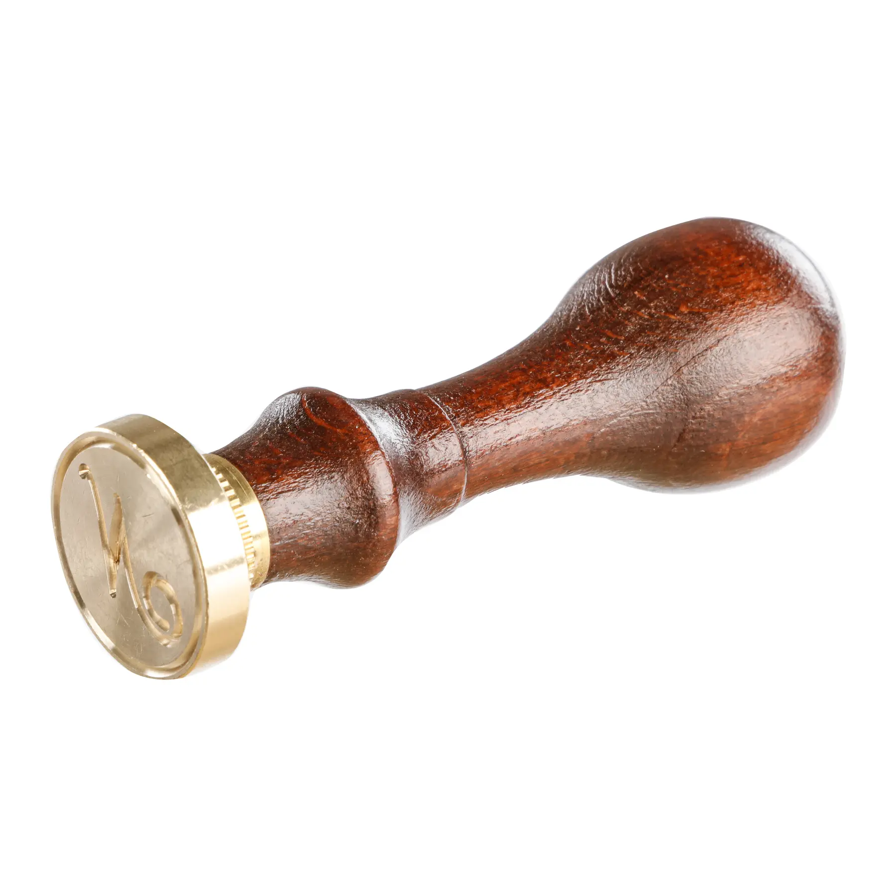 Timbro con manico in legno e disco rotondo in ottone, alfabeto inglese ø 24 mm Jacques Herbin N