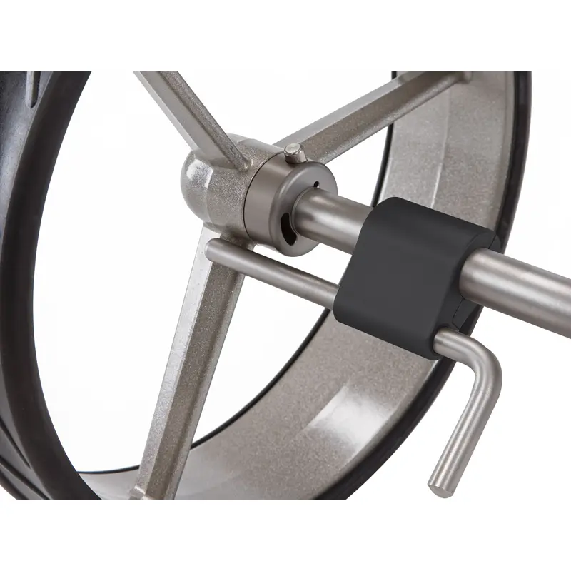 Freno per carrelli manuali JuCad en titane et en acier inoxydable