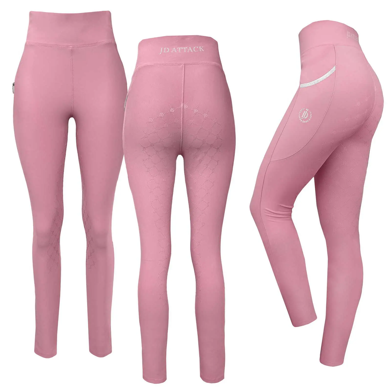 Girls' full grip riding leggings JD Attack Catty