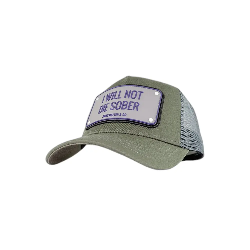 Trucker Pet Met Rubber Badge John Hatter I Will Not Die Sober