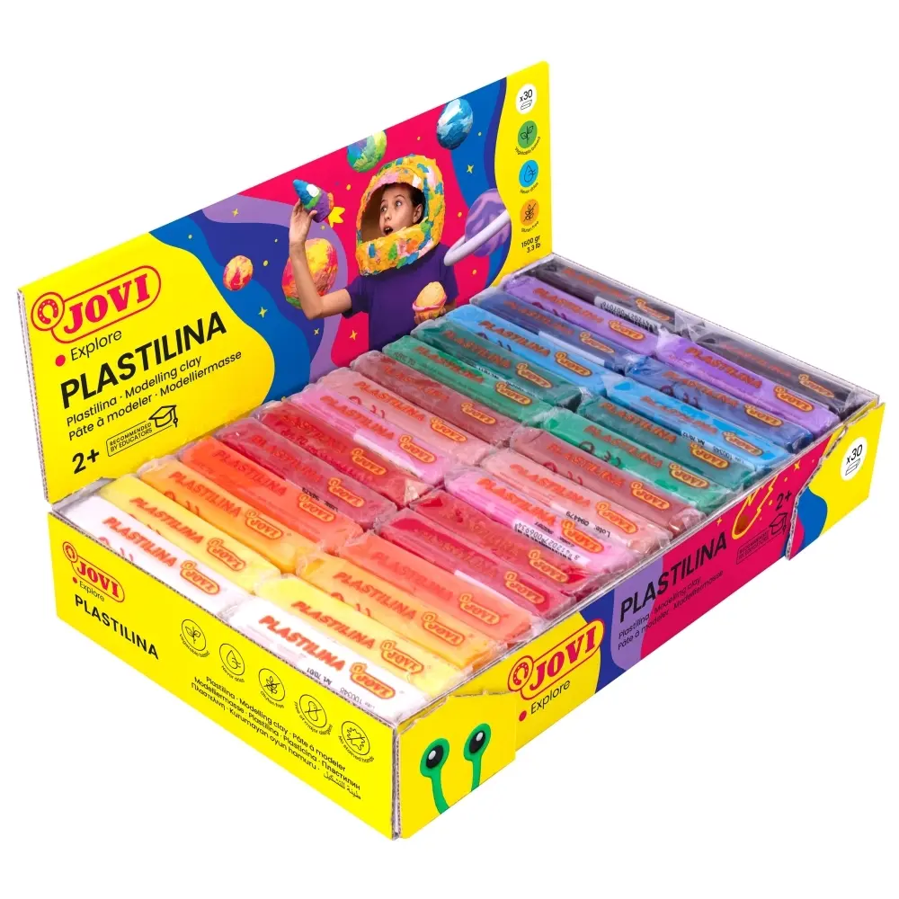 JOVI Plastilina Modellierknete - 30 Farben - 50g Riegel - Image 2