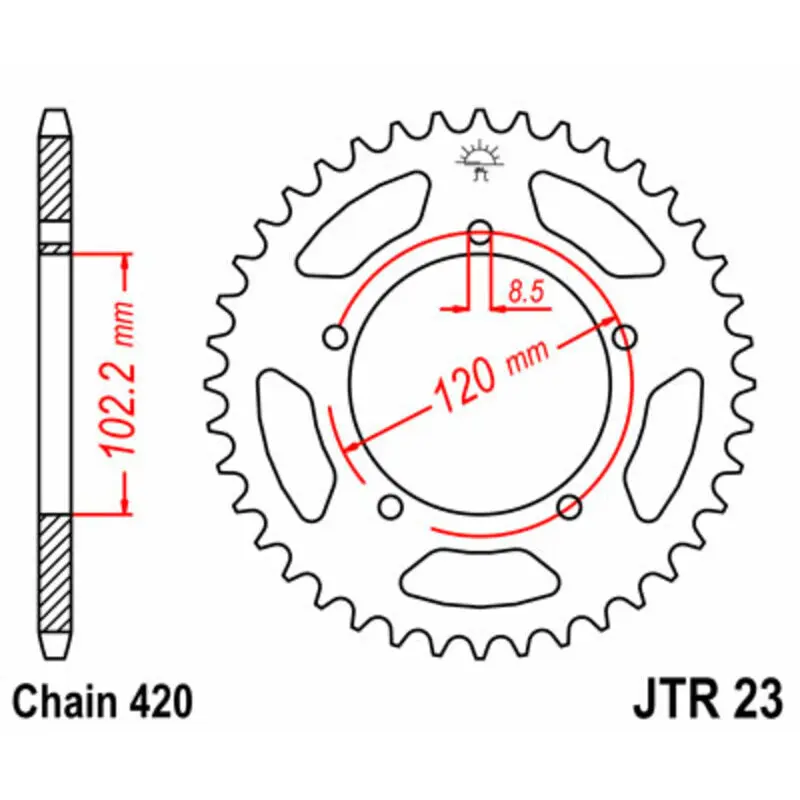 Standard Stahl Motorradkrone JT Sprockets 420 Aprilia RS 50