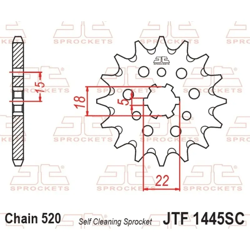 Pignon Motorrad aus rostfreiem Stahl mit Schmutzschutz JT Sprockets 520 Kawasaki KX 125 (KX125K) 13T