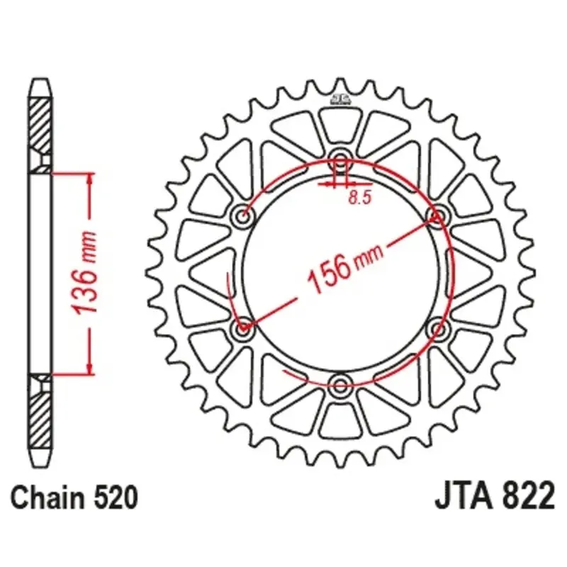 Motorradkrone JT Sprockets 520 Beta RR 350 4T ENDURO