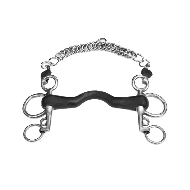 Pelham per cavallo con ramificate piccole in gomma rigida Jump'In