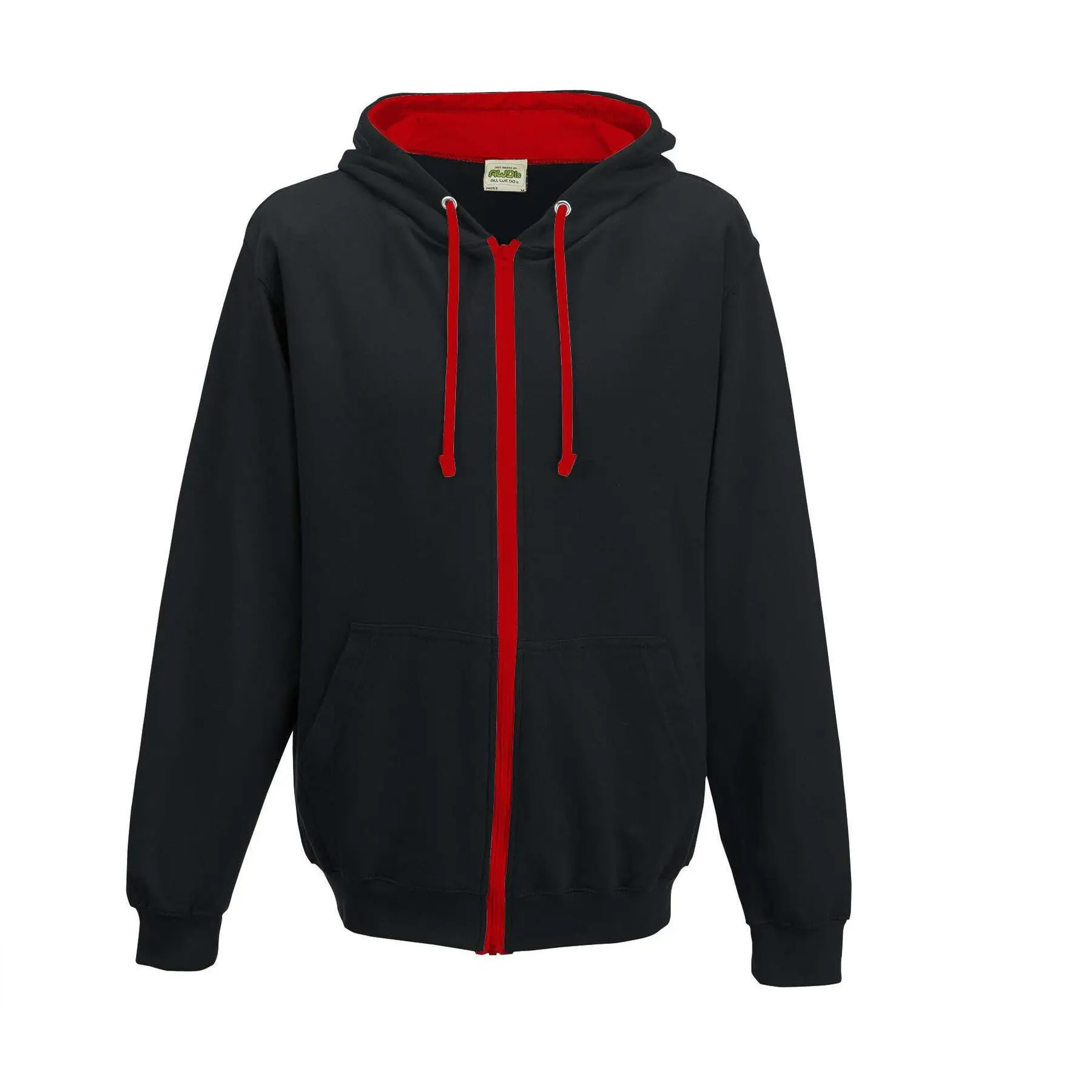 Kontrastierter Reißverschluss-Hoodie Just Hoods Varsity