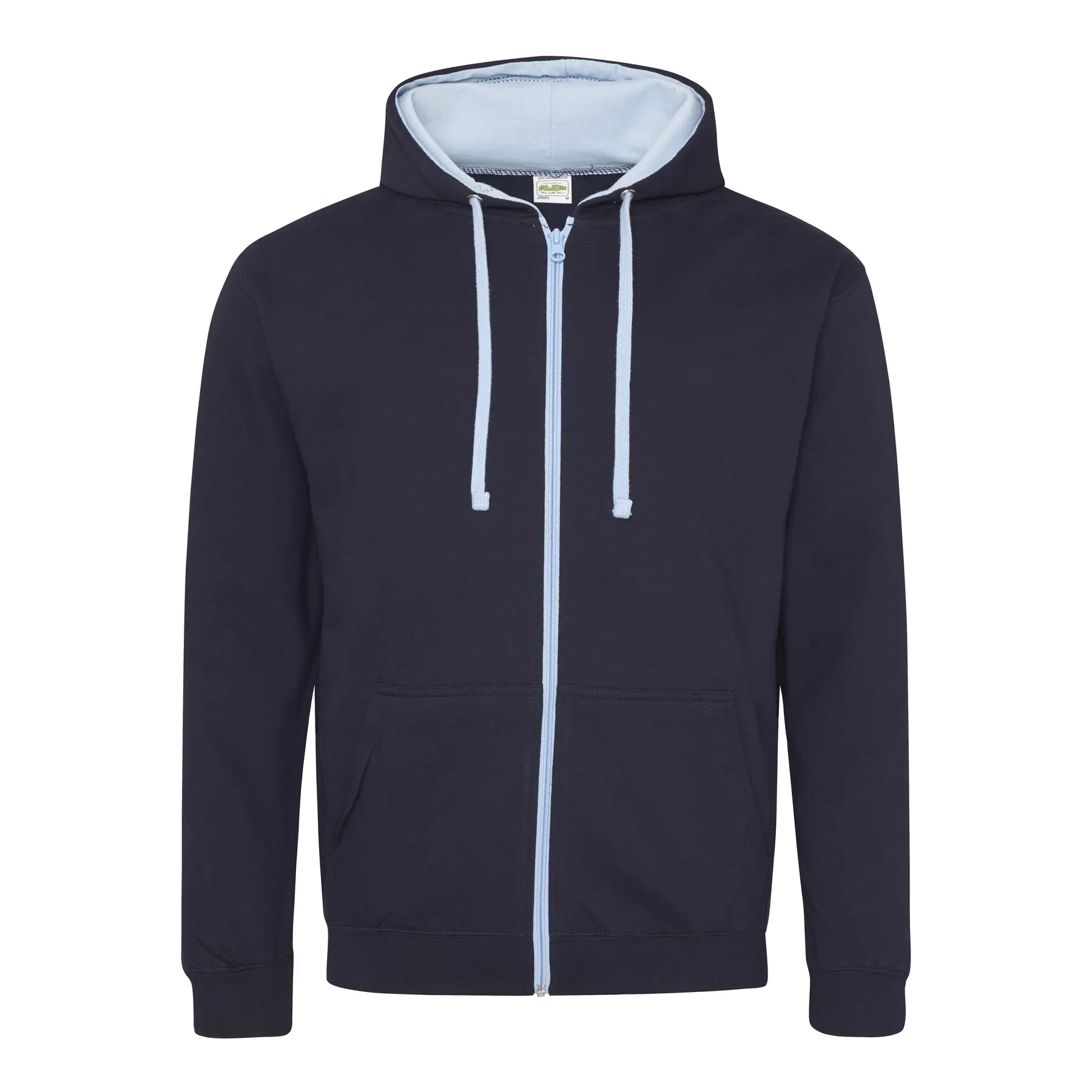 Kontrastierter Reißverschluss-Hoodie Just Hoods Varsity