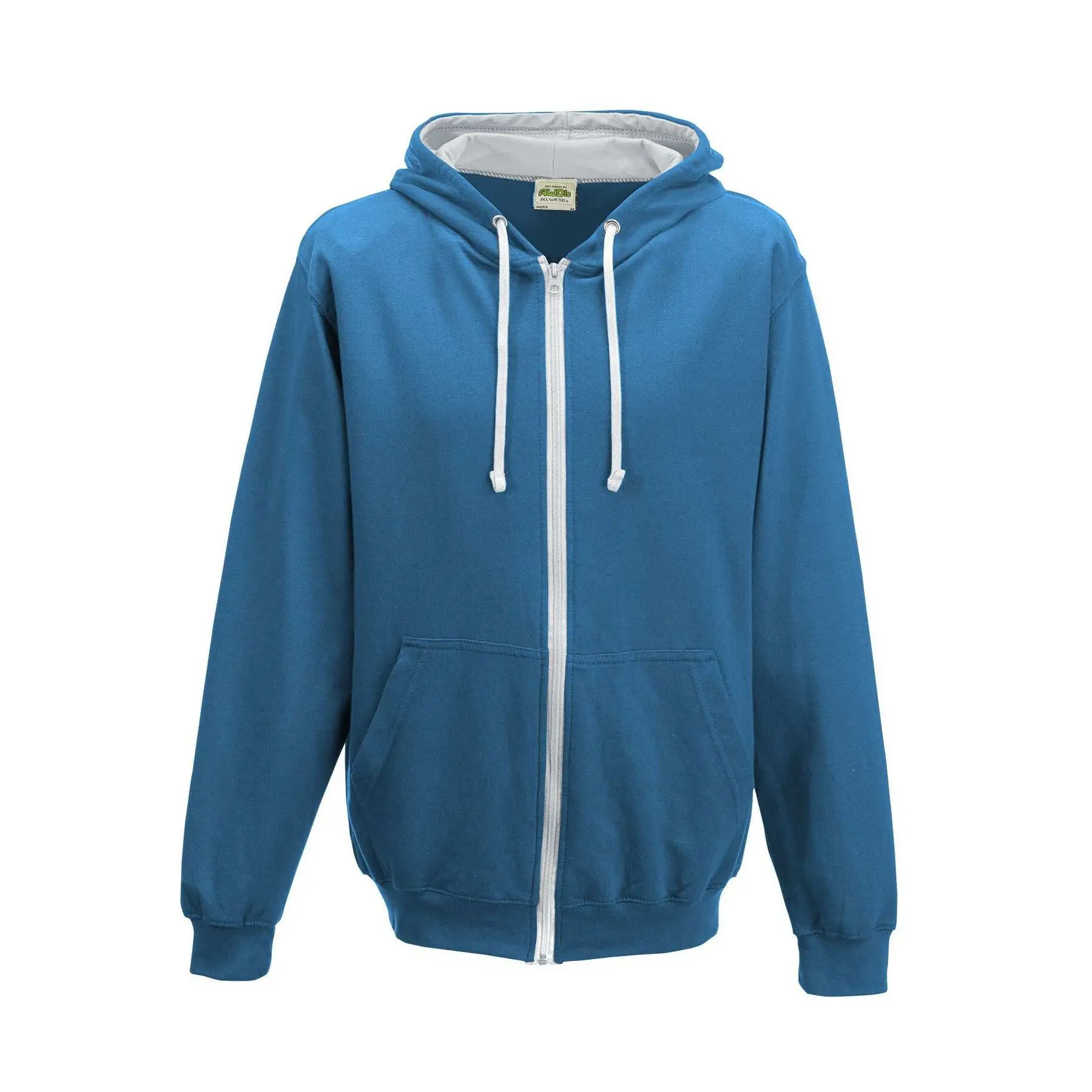 Kontrastierter Reißverschluss-Hoodie Just Hoods Varsity