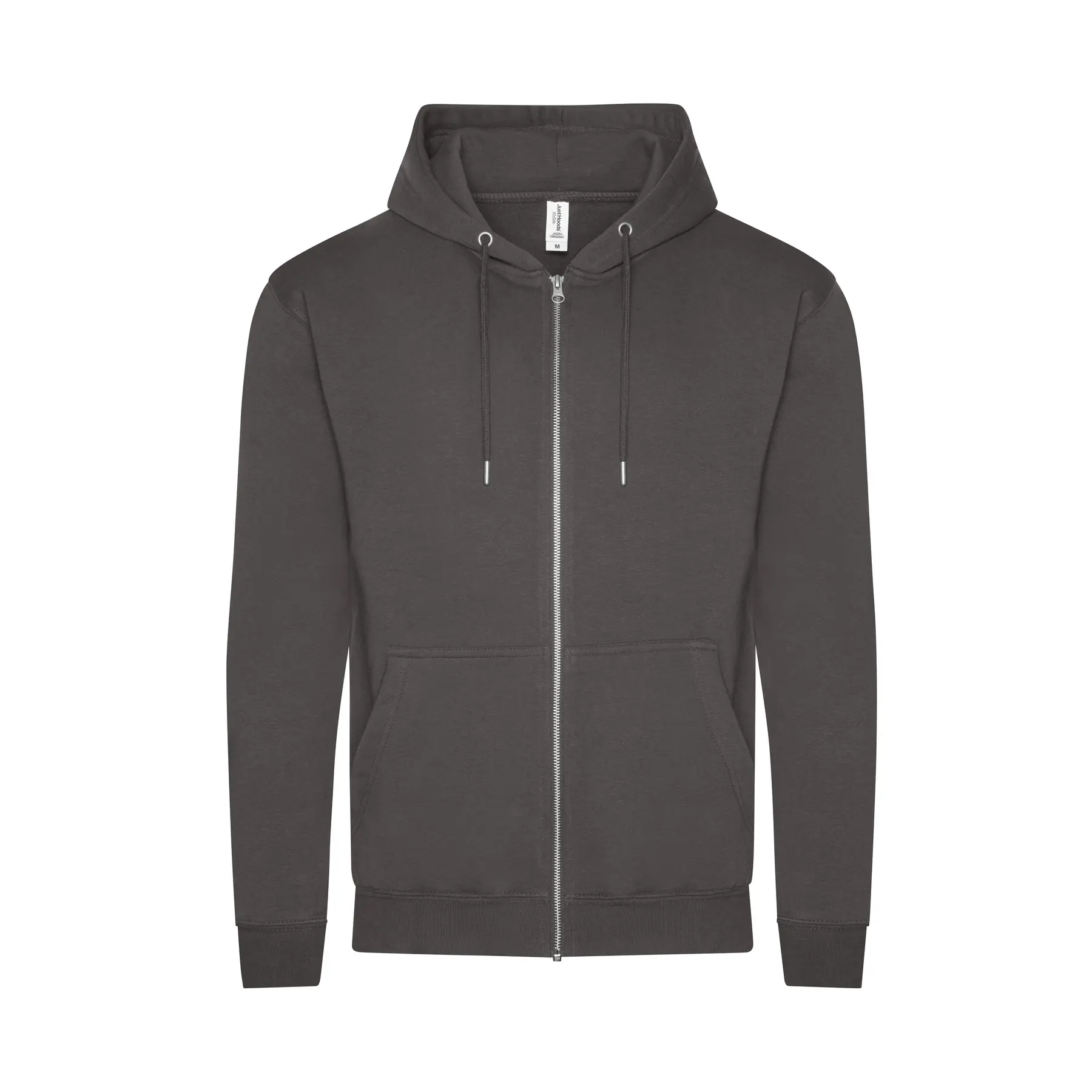 Just Hoods Unisex Gris Organic Zip-Up Hoodie Organic - Image 2