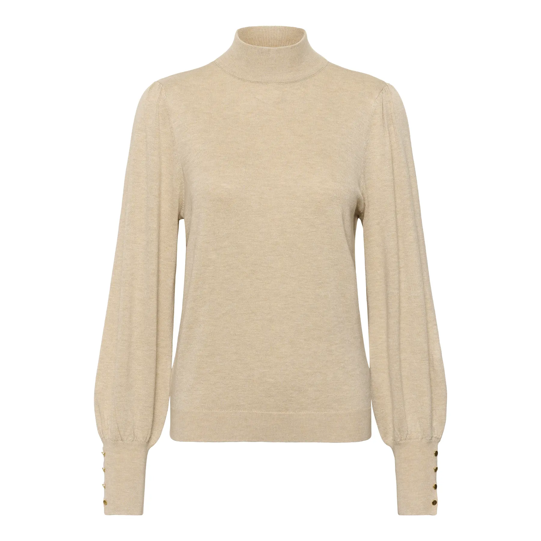 Kaffe Damen Beige Pullover Mit Stehkragen, Kalizza