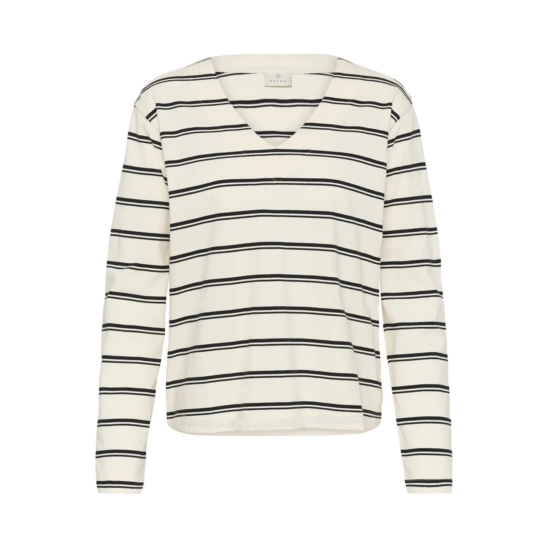 Damen Langarm V-Ausschnitt T-Shirt KAFFE Kawinny