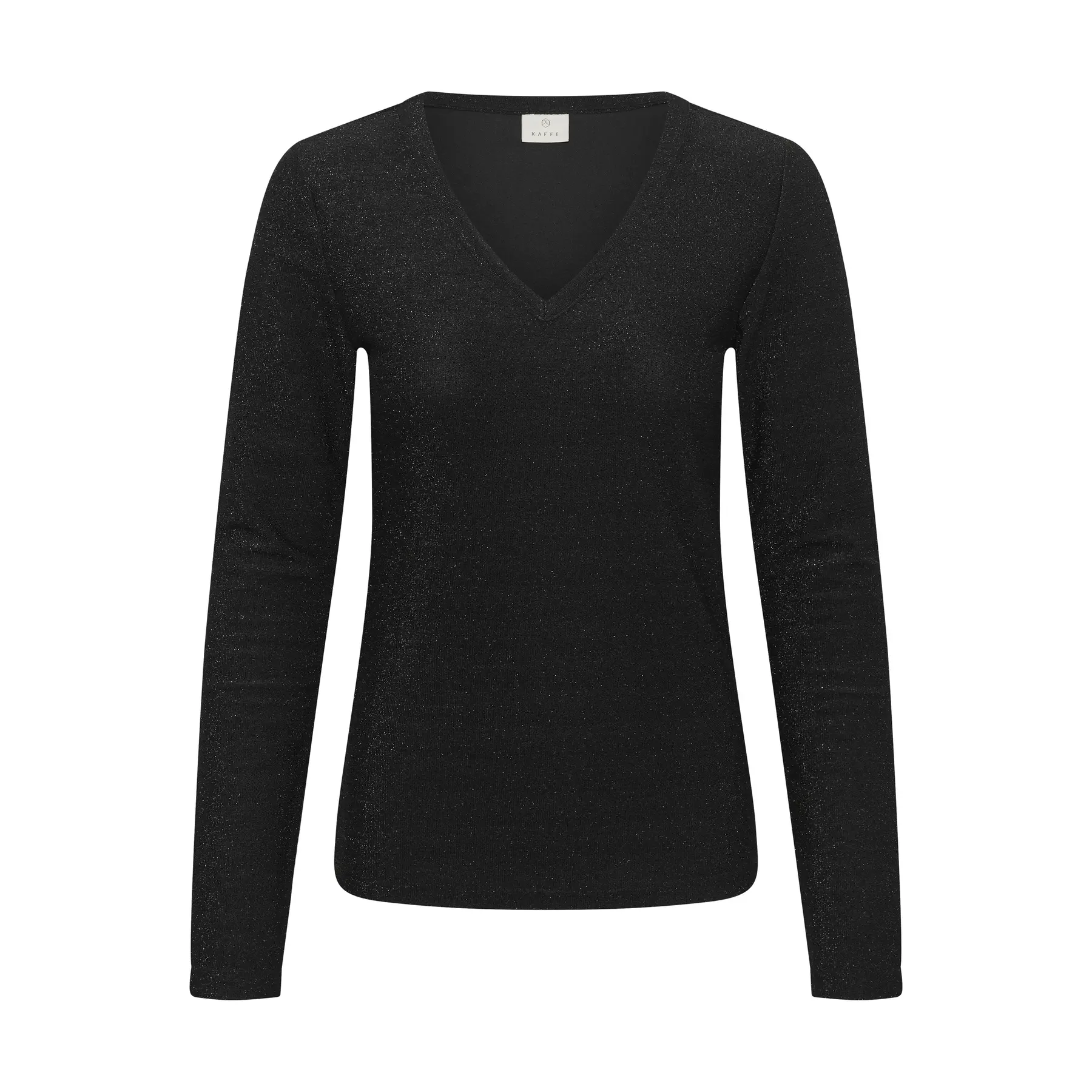 Damen Langarm V-Ausschnitt T-Shirt KAFFE Karebecca