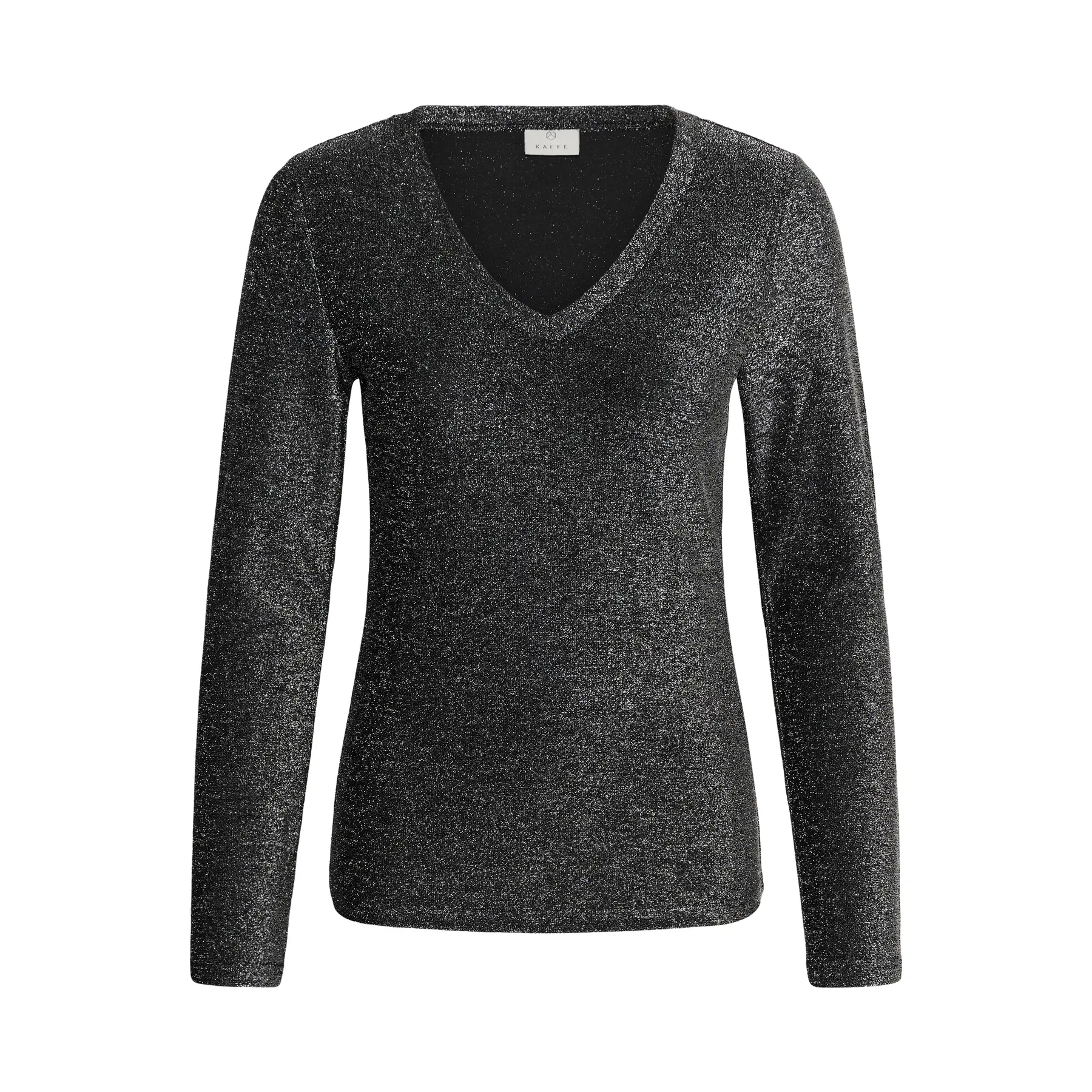 Damen Langarm V-Ausschnitt T-Shirt KAFFE Karebecca