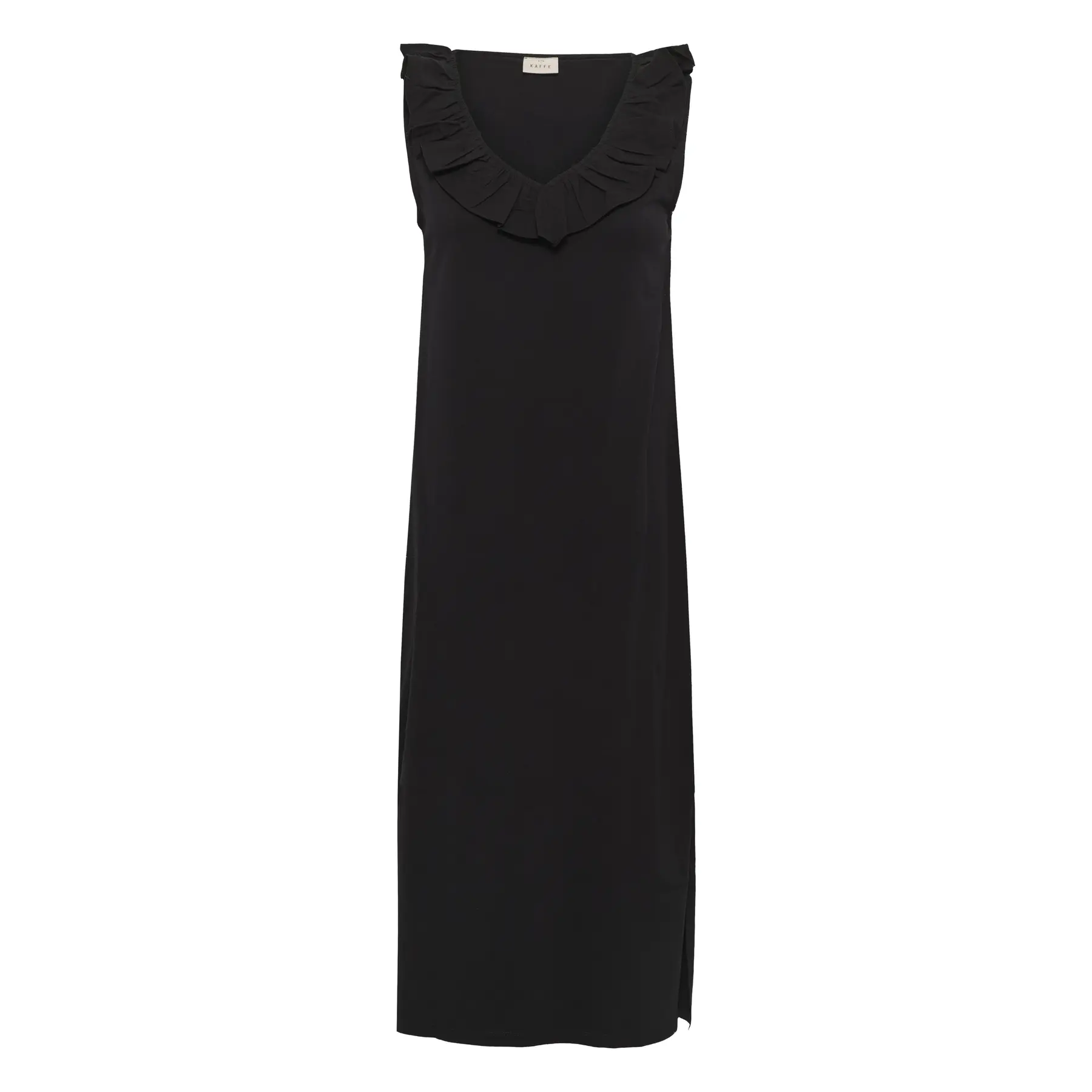 Kaffe Donna Noir Vestito Da Kadidde Flounce