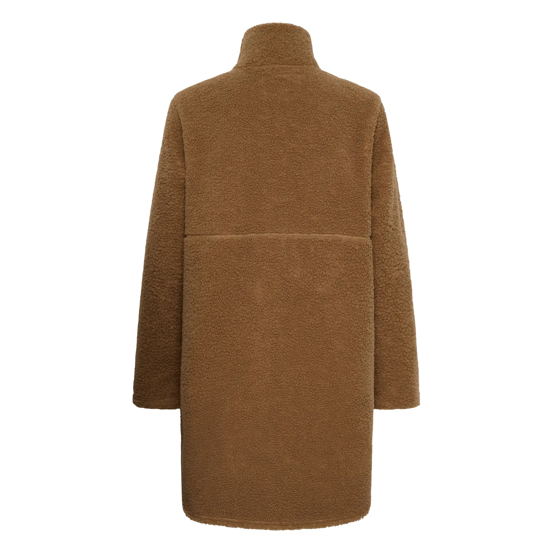Kaffe Damen Beige Mantel Kagunilla Long Teddy