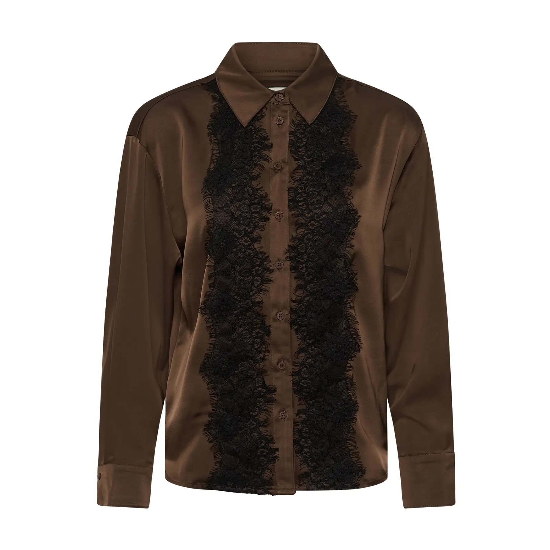Chemise manches longues femme KAFFE KAthilde Sateen Lace