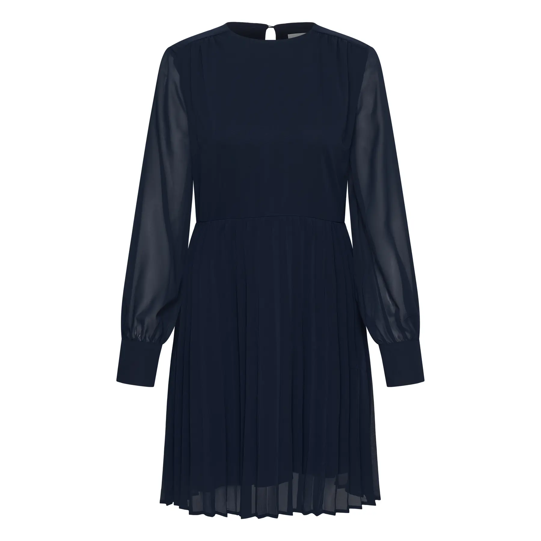 Kurzes plissiertes Kleid mit langen Ärmeln für Damen KAFFE Kalorinda