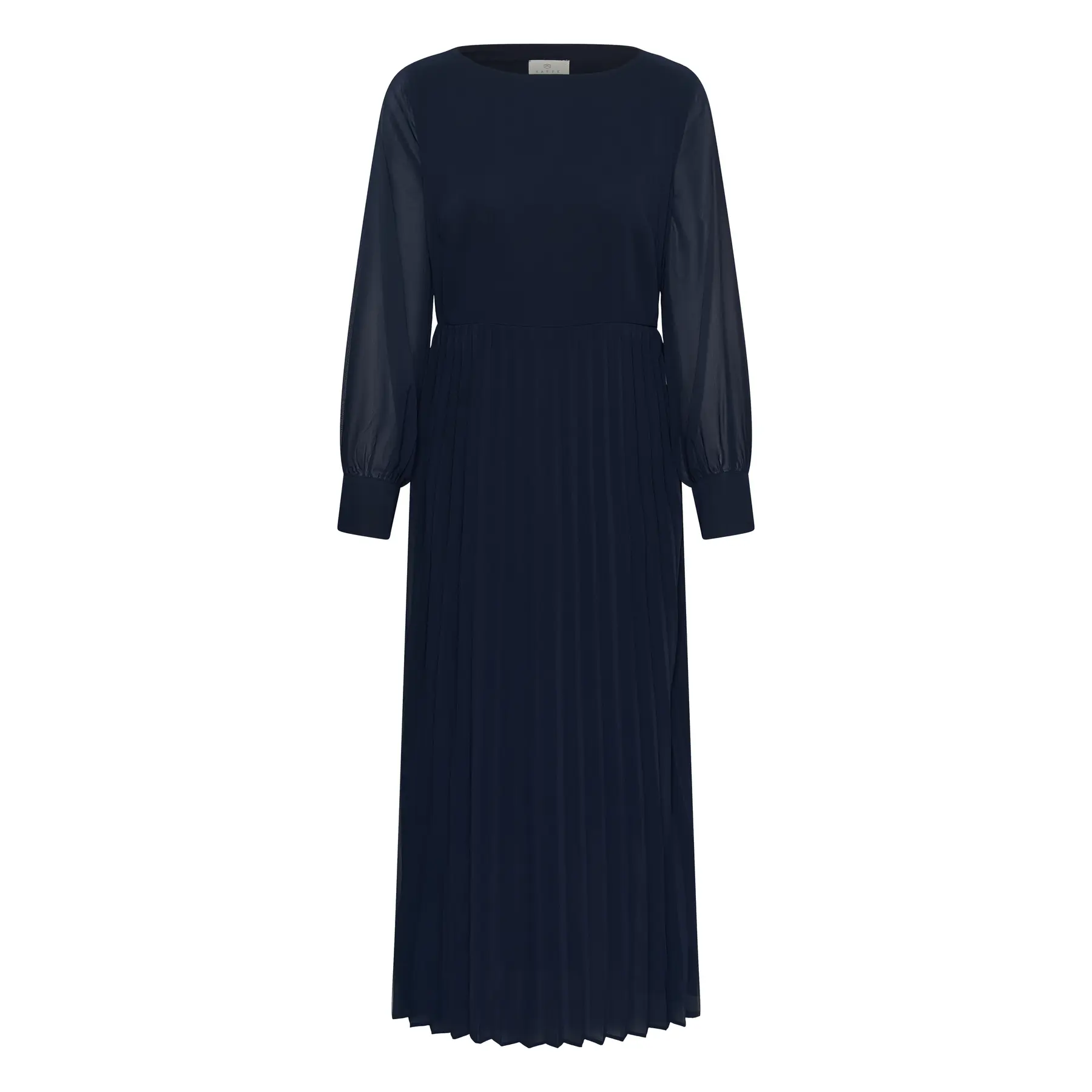 Lange Plissierte Kleid mit langen Ärmeln für Damen KAFFE Kalorinda