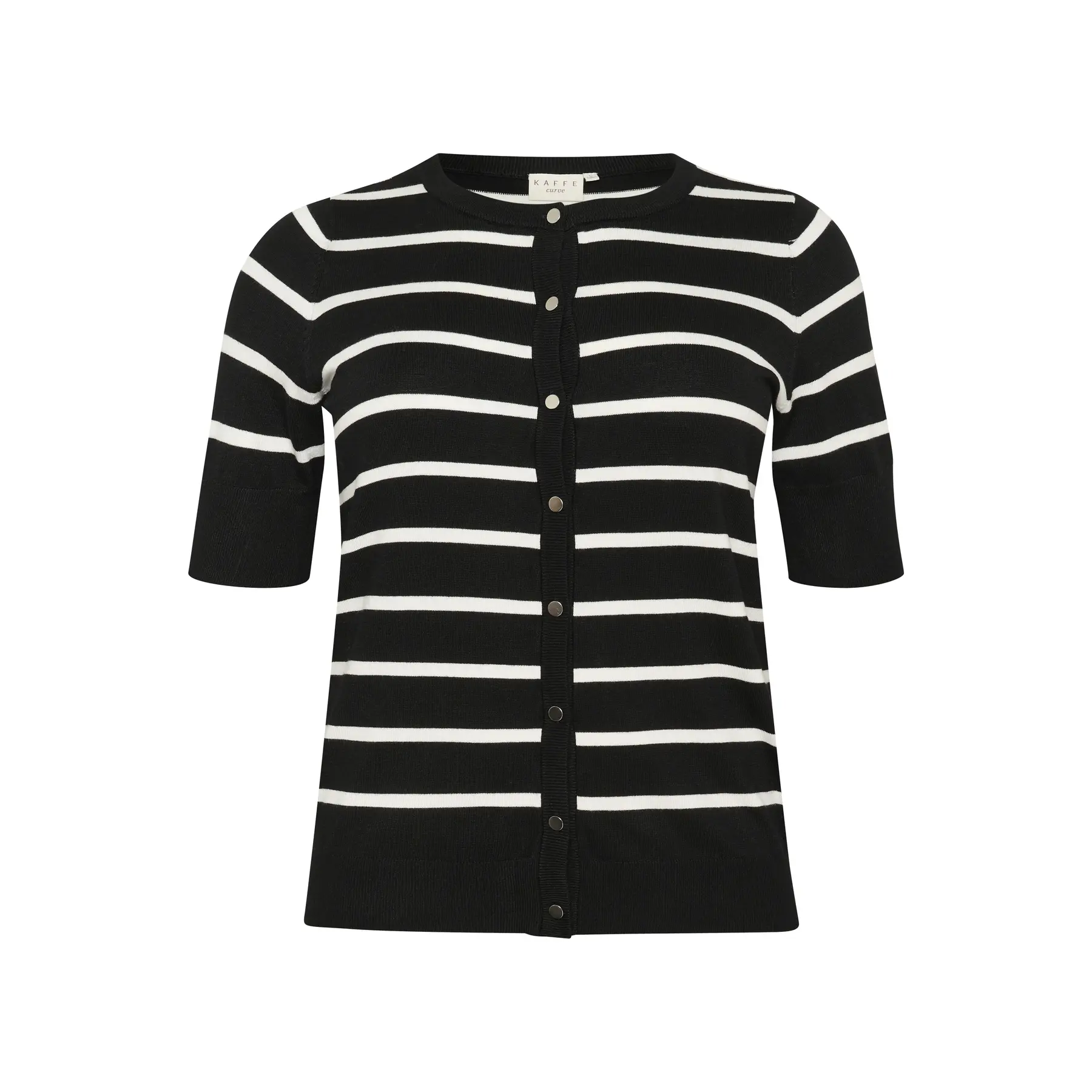 Kaffe Curve Women's Noir Short Sleeve Cardigan Lizzy