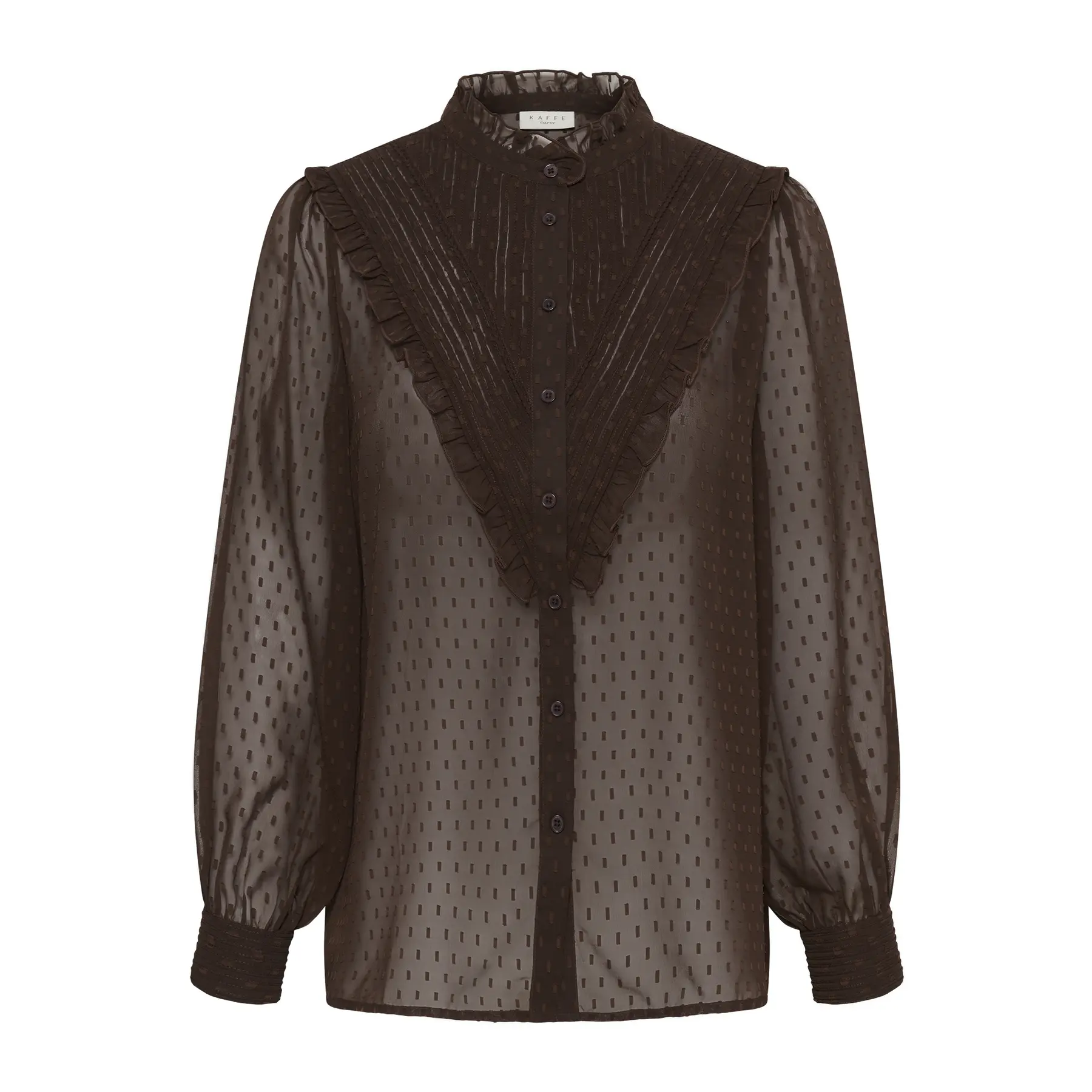 Langarm-Bluse Damen KAFFE Curve Kclinara