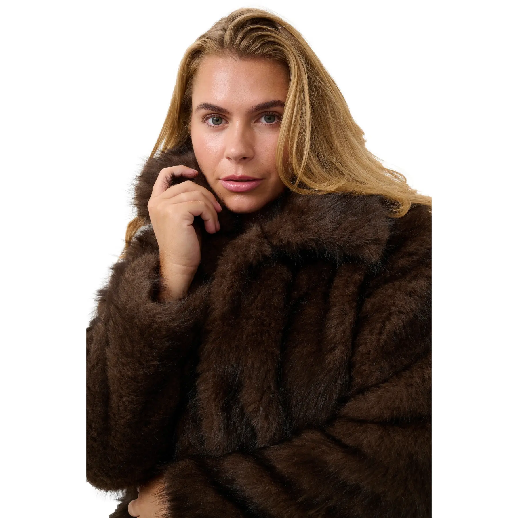 Fauxfur Mantel Damen KAFFE Curve Kcaurola