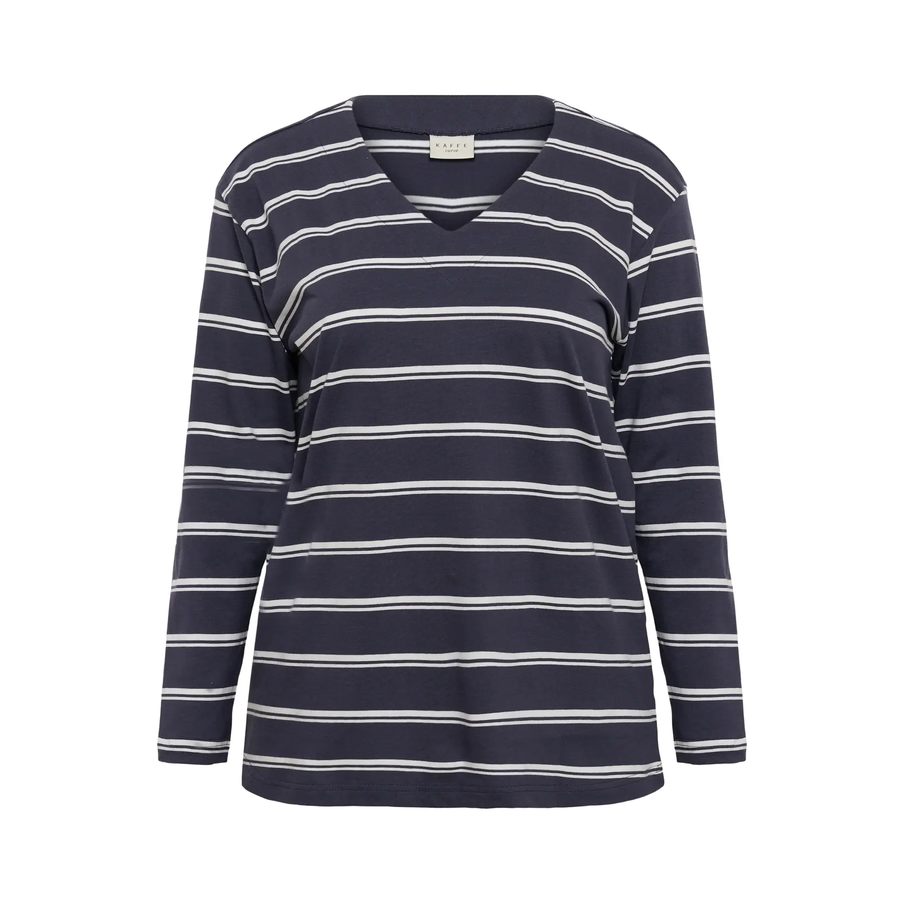 T-shirt col V manches longues femme KAFFE Curve Kcwinni