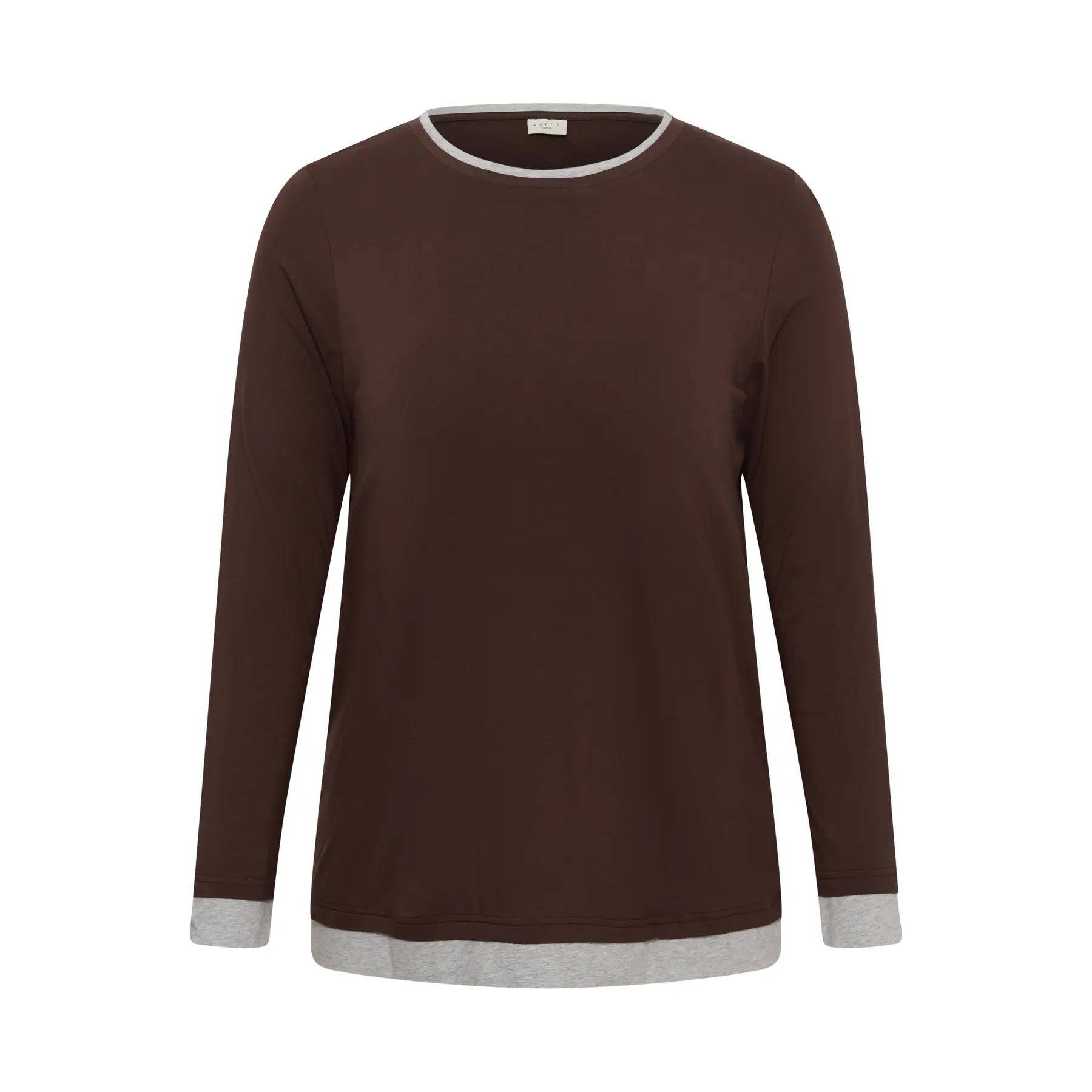 T-shirt manches longues 2 en 1 femme KAFFE Curve Kchanso
