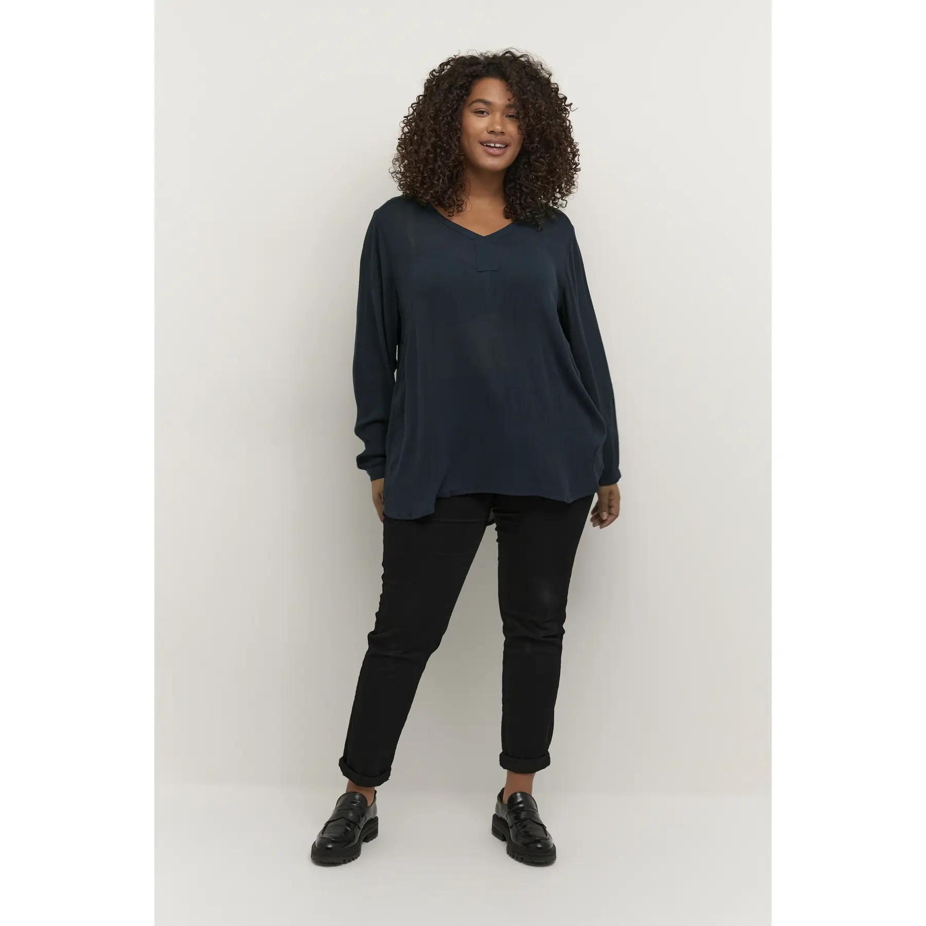 Langärmelige Bluse, Damen KAFFE Curve Ami