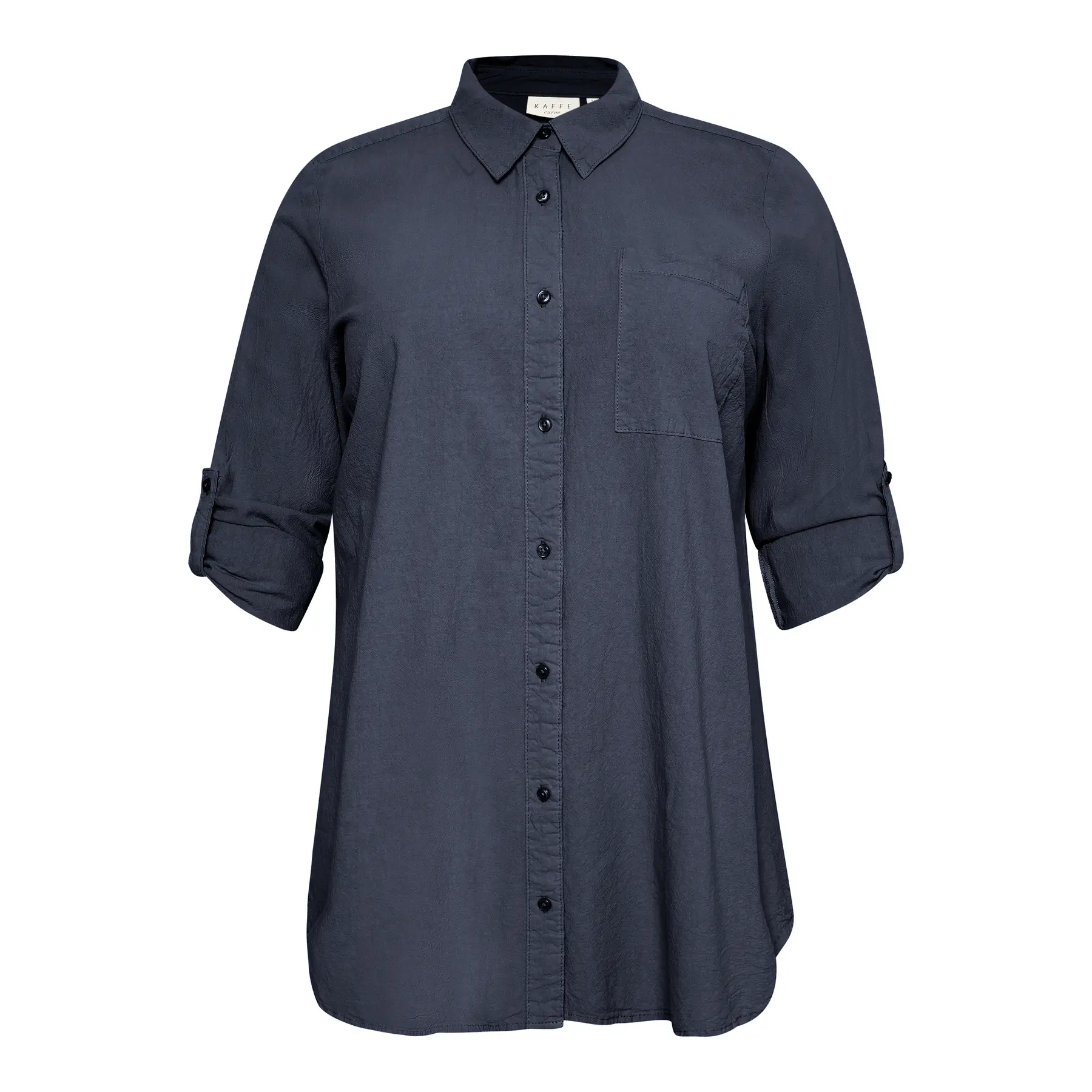 Kaffe Curve Women's Blue Long Sleeve Shirt Nana