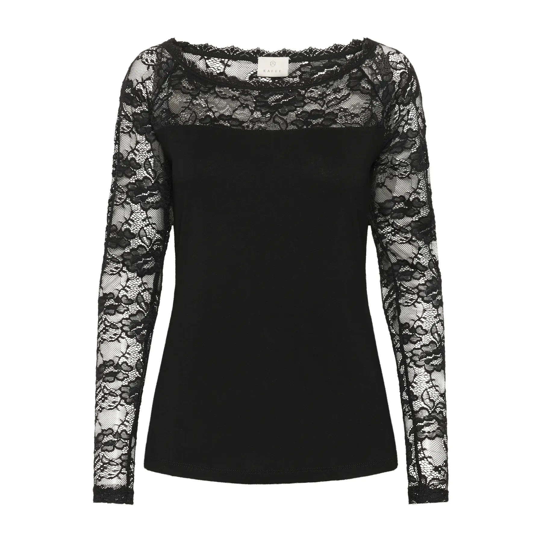 Damen-Bootsshirt aus Spitze KAFFE