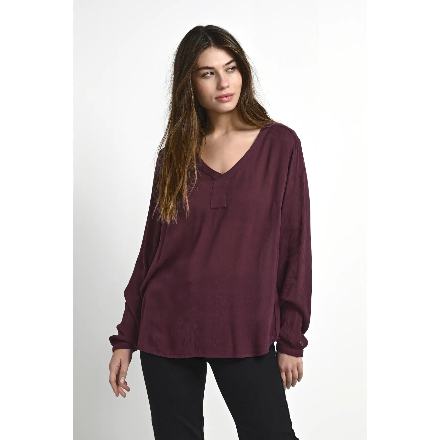 Kaffe Donna Rosso Camicia A Maniche Lunghe Amber