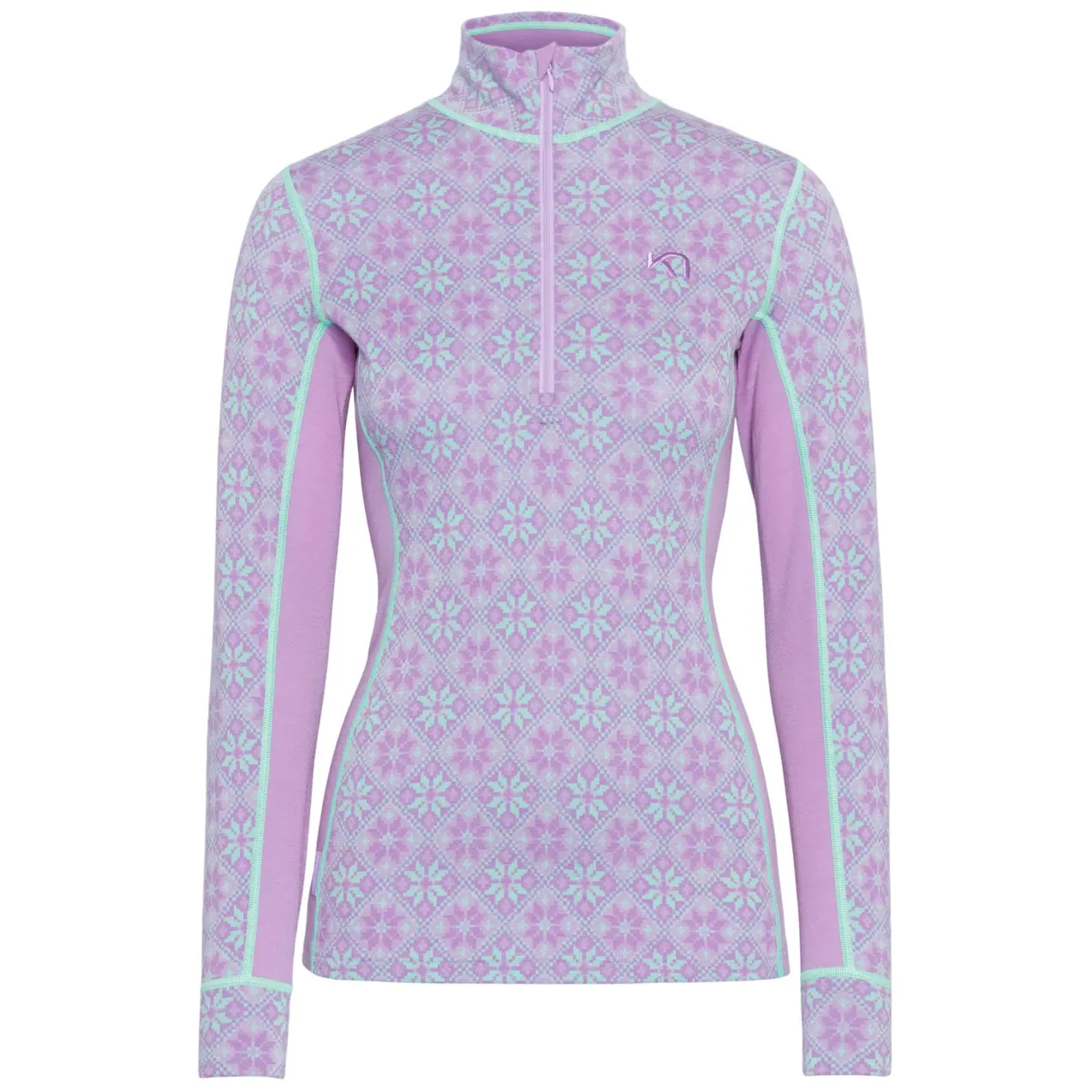Dames ondershirt 1/2 rits lange mouwen Kari Traa Rose