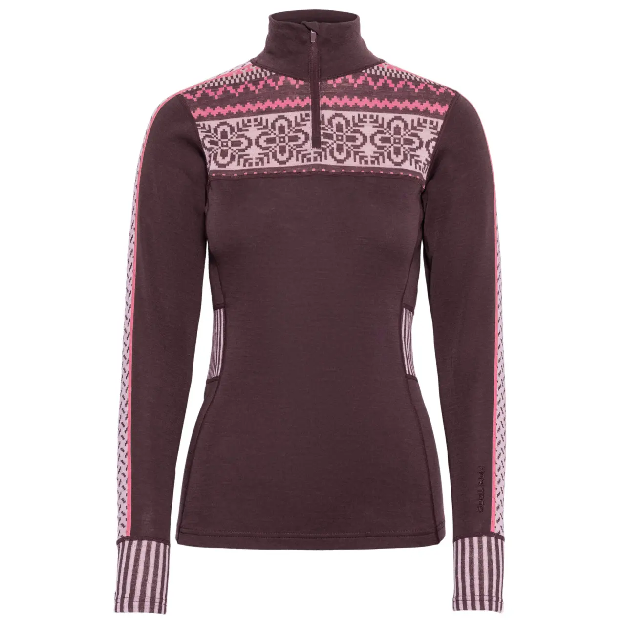 Dames ondershirt 1/2 rits lange mouwen Kari Traa Ines