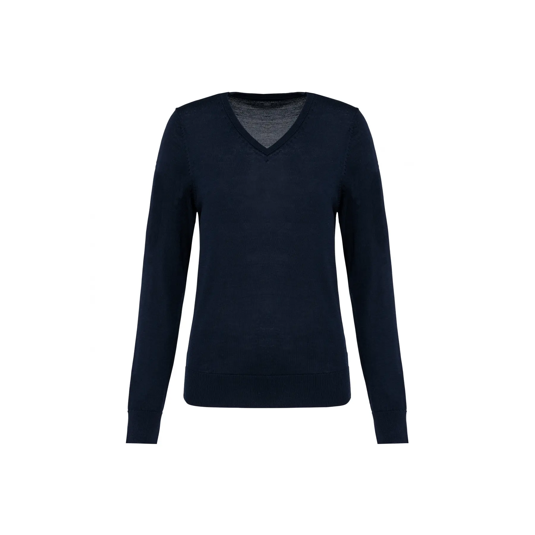 Merino-Pullover mit V-Ausschnitt, Damen Kariban Premium