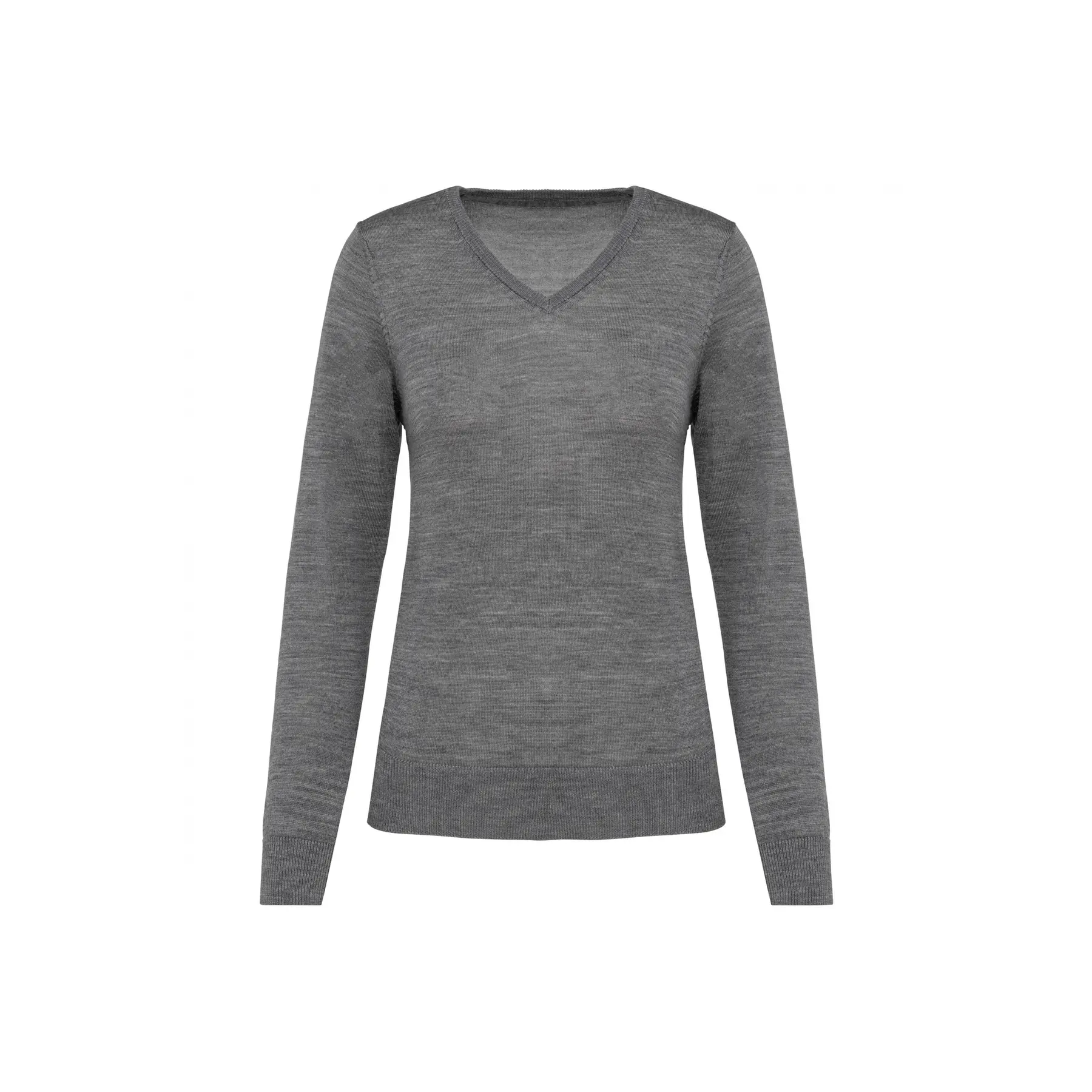 Merino-Pullover mit V-Ausschnitt, Damen Kariban Premium