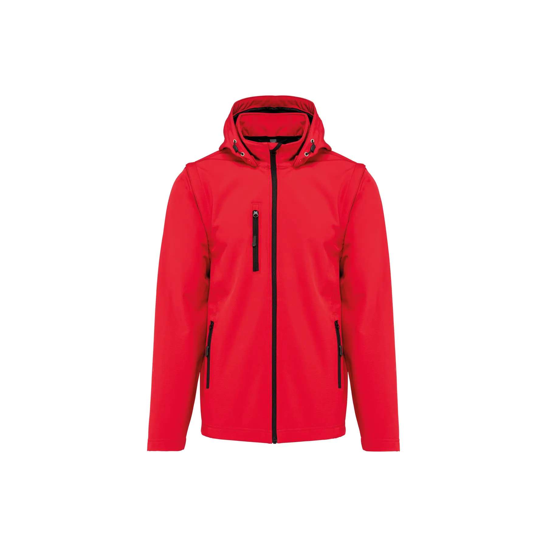 Giacca a 3 strati con cappuccio e maniche staccabili Kariban Softshell