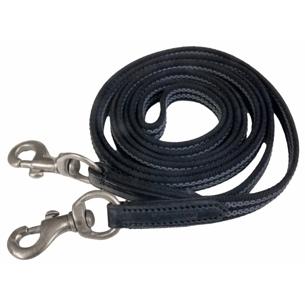 Braided rubber long rein for horses Karlslund