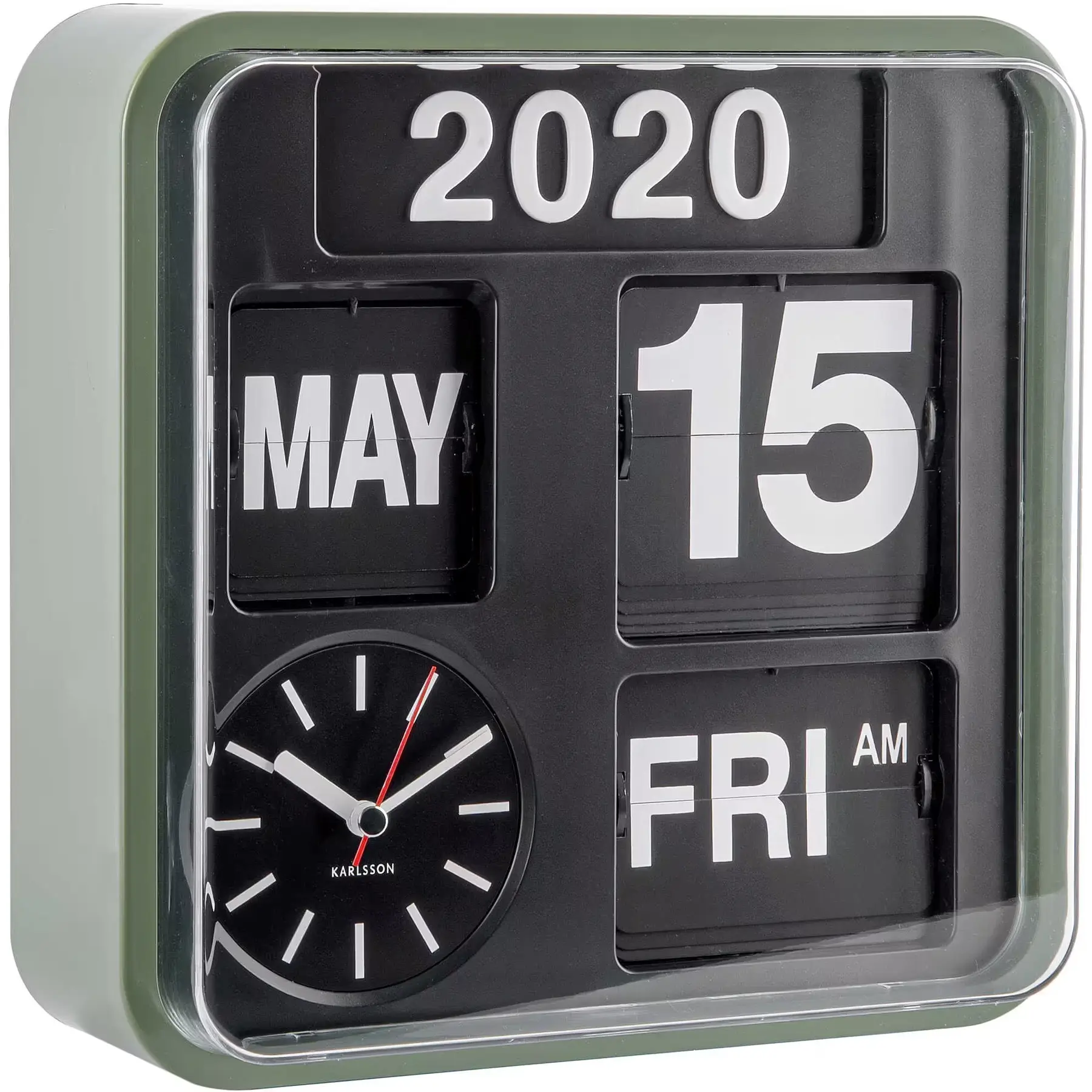 Karlsson Unisex Verde Orologio Da Parete Mini Flip