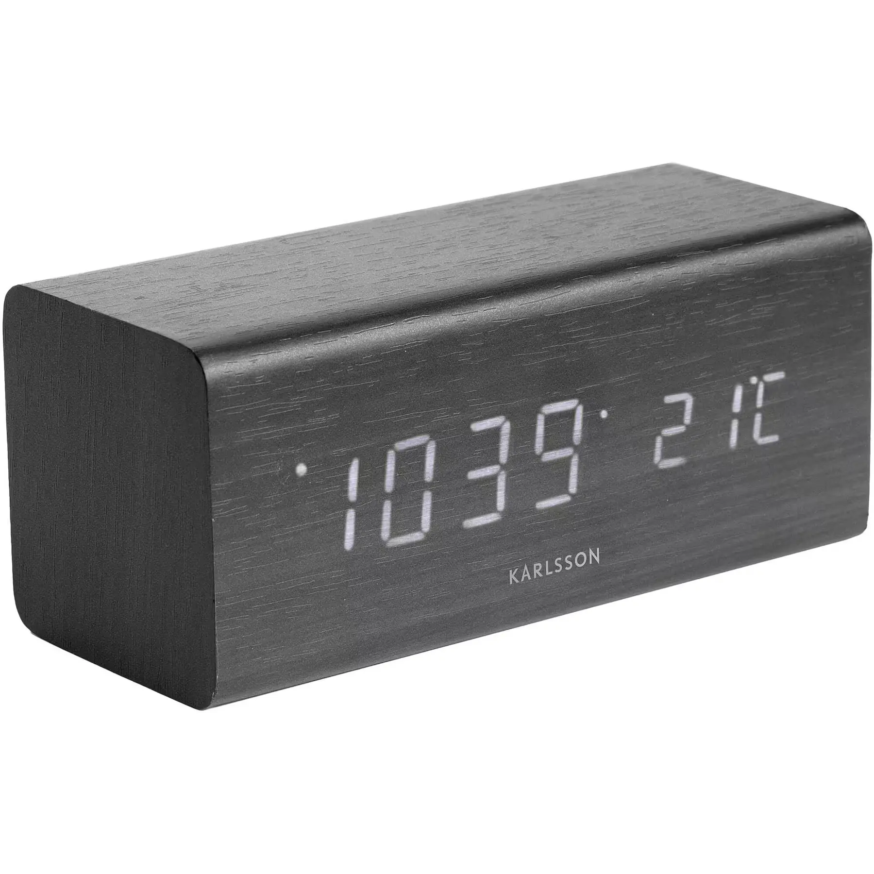 Sveglia con impiallacciatura in legno Karlsson Block LED