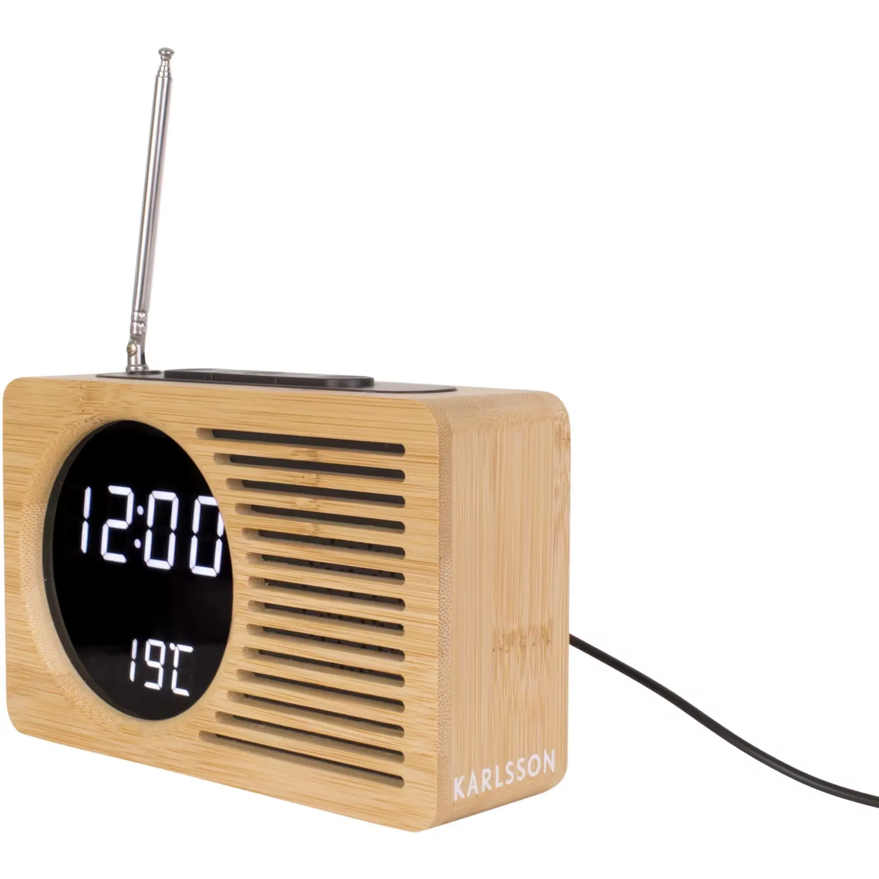 Bambuswecker Karlsson Retro Radio