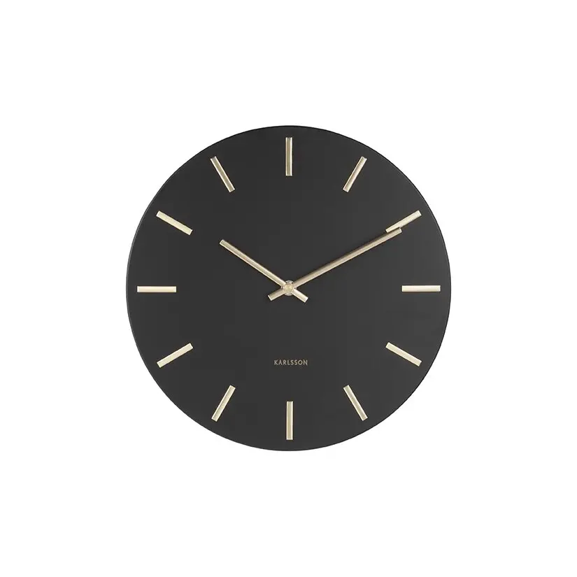 Wanduhr Stahl mit goldenen Stäben Karlsson Charm Small